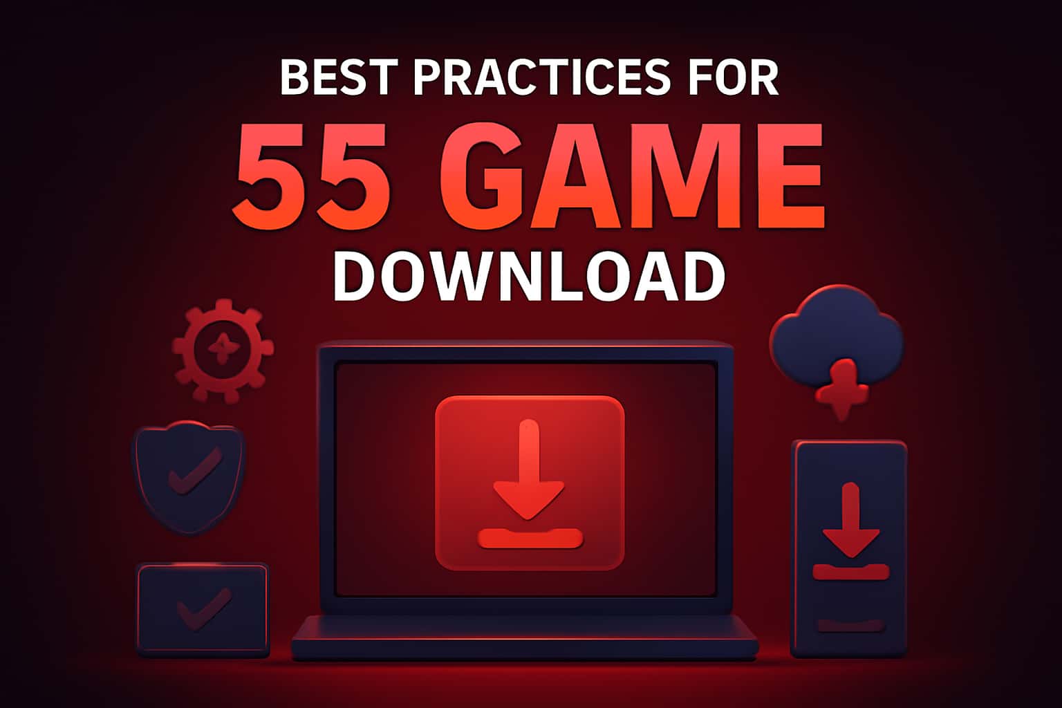 A professional illustration depicting best practices for downloading the 55 Game.
