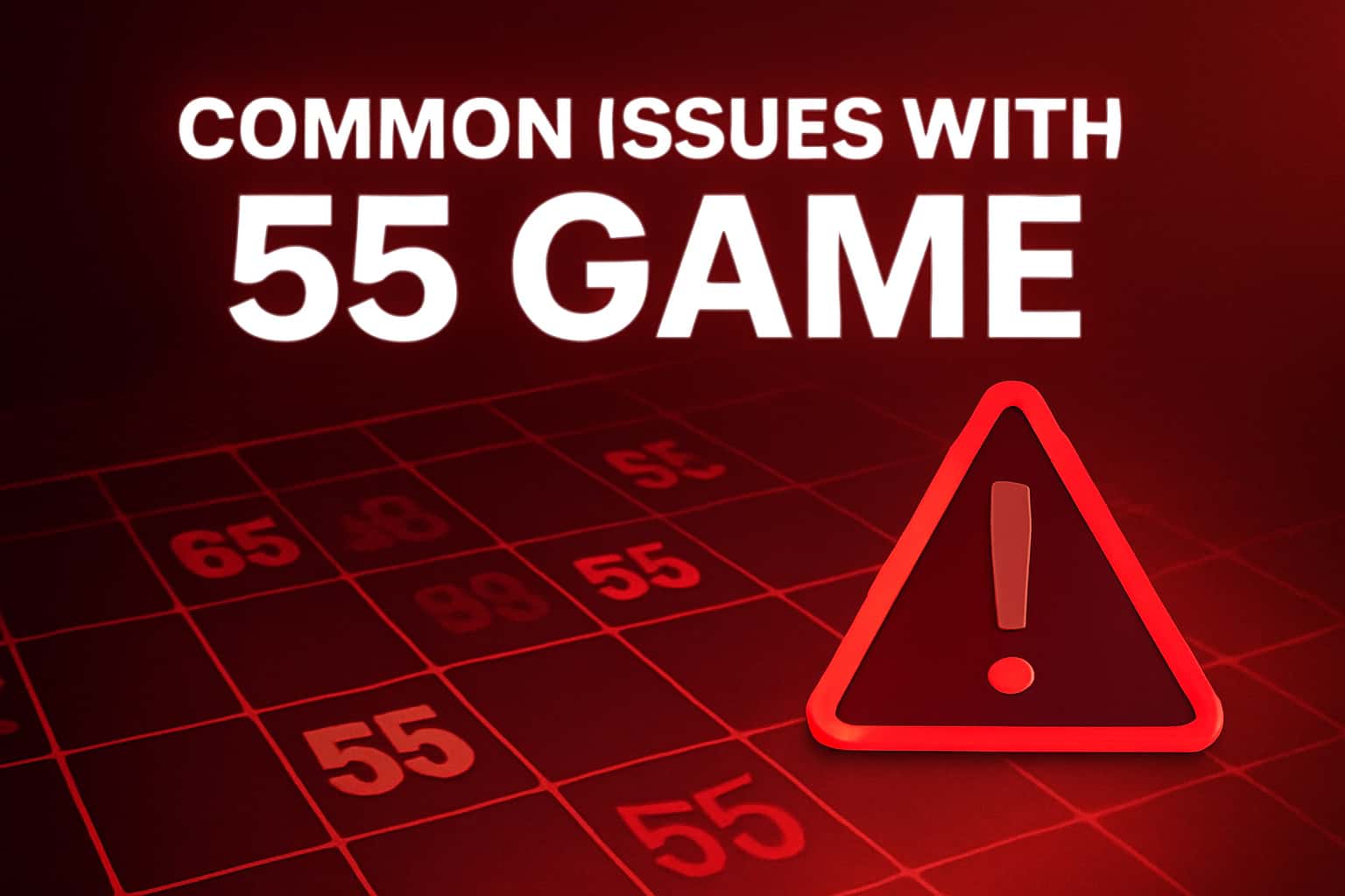 An informative graphic about common issues related to the 55 Game application.