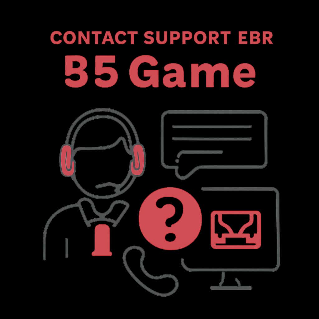 Diagram illustrating steps to contact support for 55 Game.
