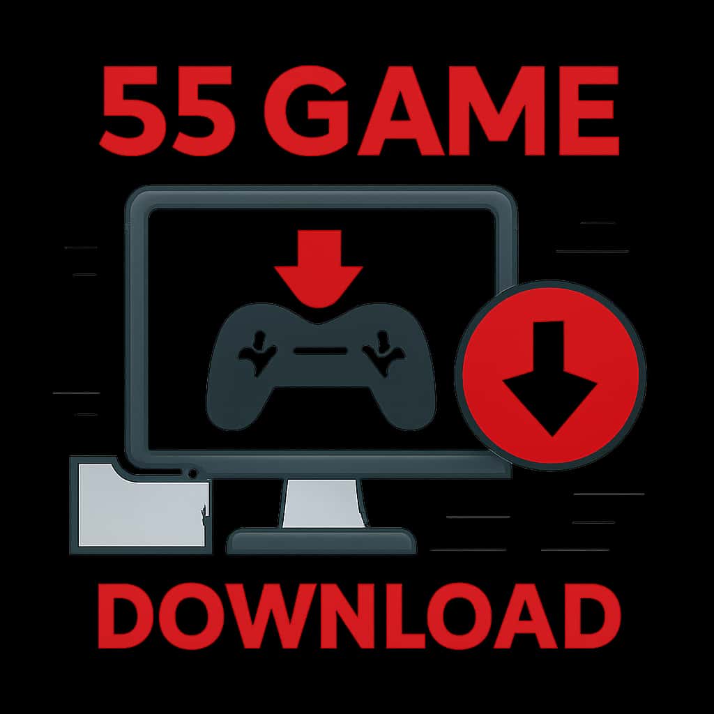Diagram depicting the APK installation steps for 55 Game.