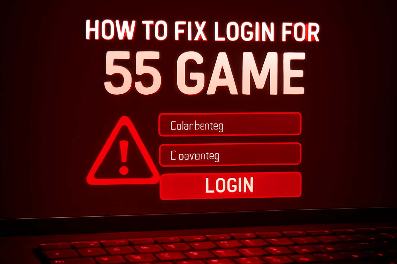 An informative scene illustrating the process of fixing login issues for the 55 Game.