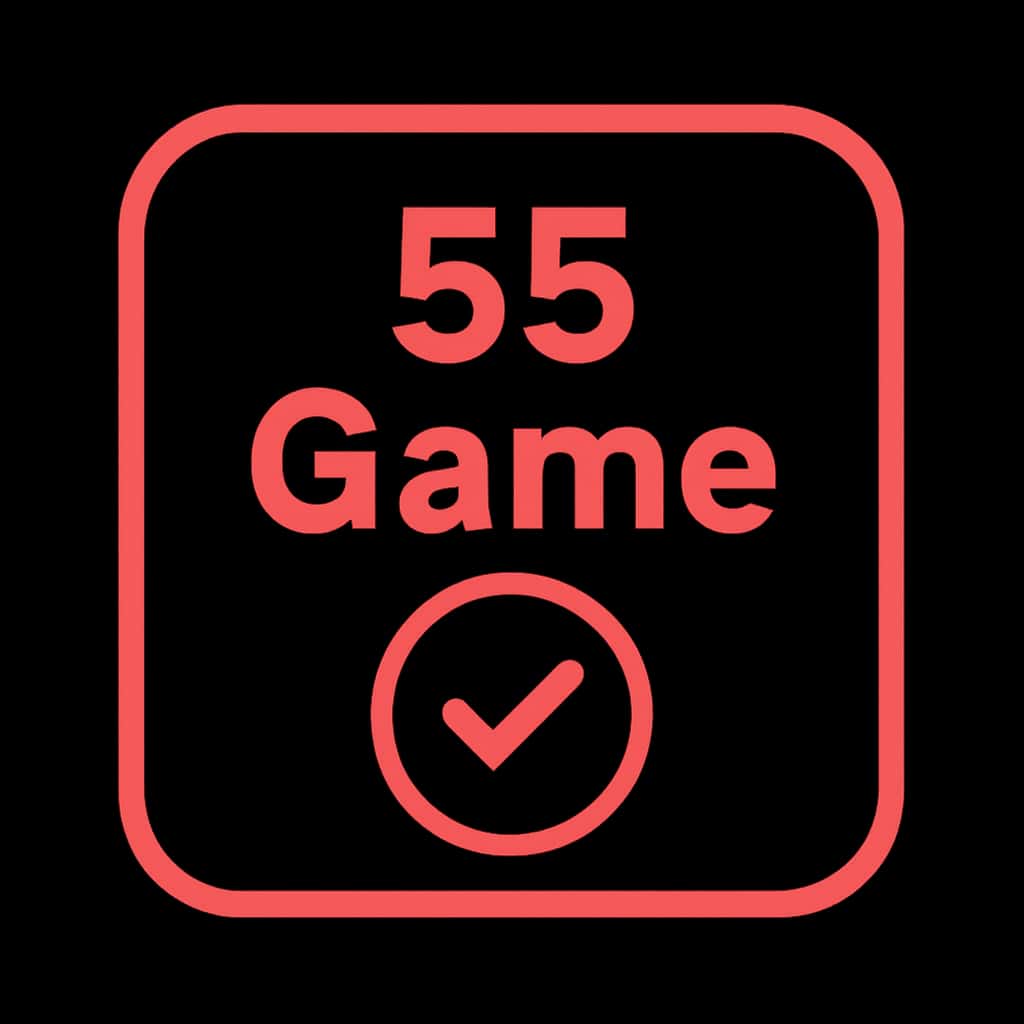 An icon representing the 55 Game APK verification guide.