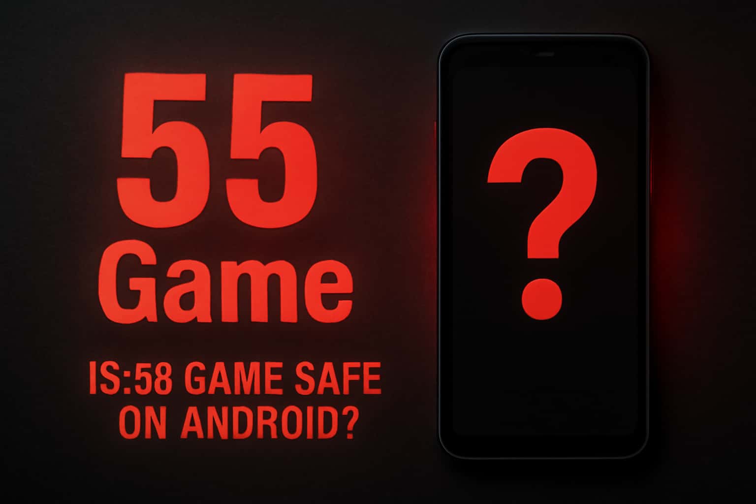 A visual representation depicting the safety of the 55 Game app on Android devices.