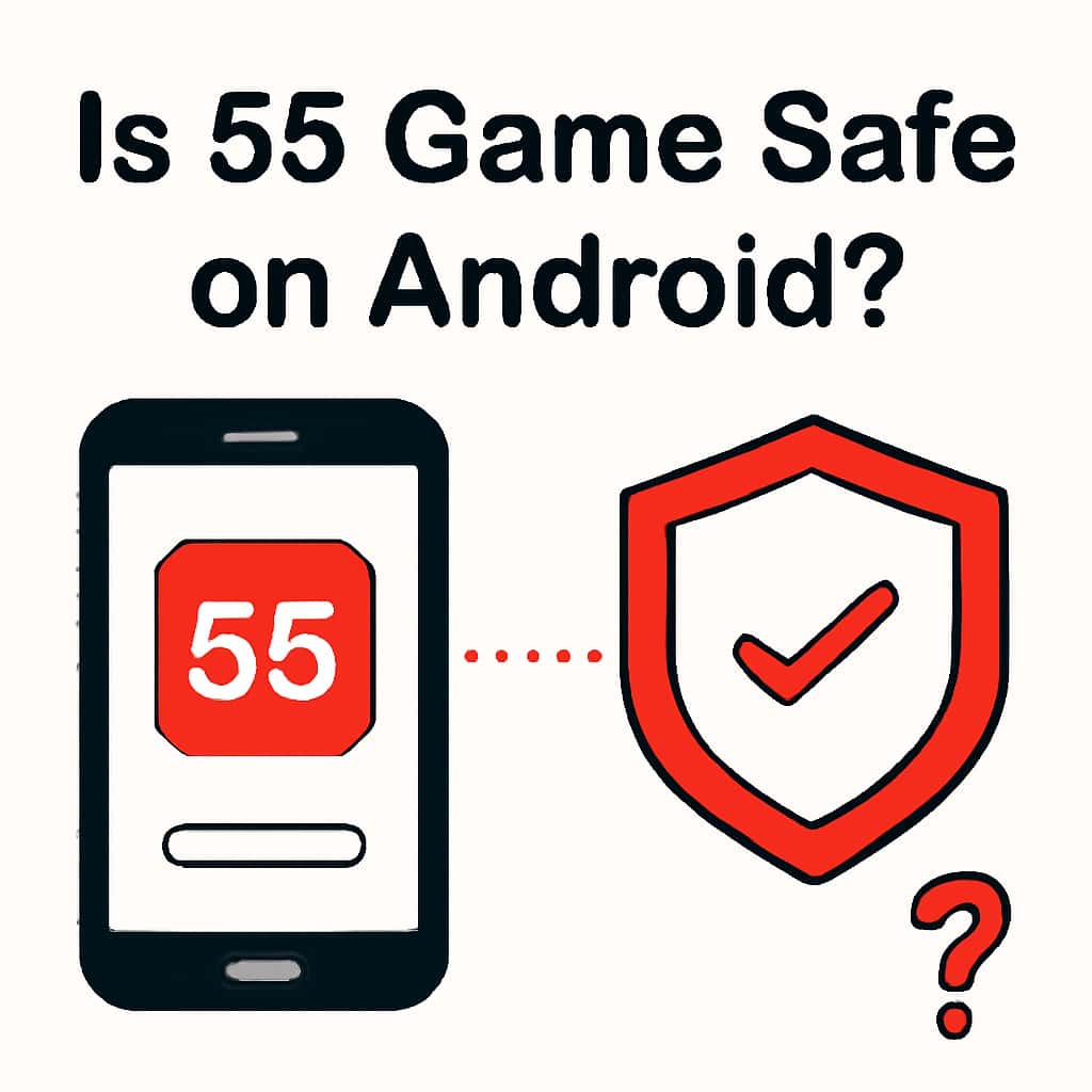 Illustration detailing the safety features of the 55 Game app.