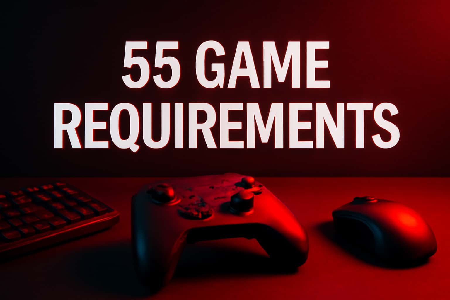 An informative illustration about 55 Game Requirements.