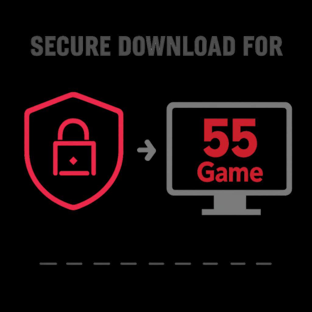 Diagram illustrating the secure download process for 55 Game.