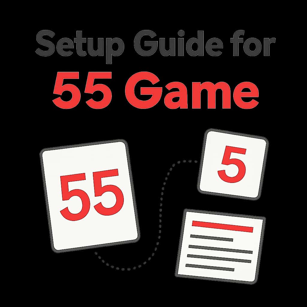 Illustration detailing installation steps for 55 Game.