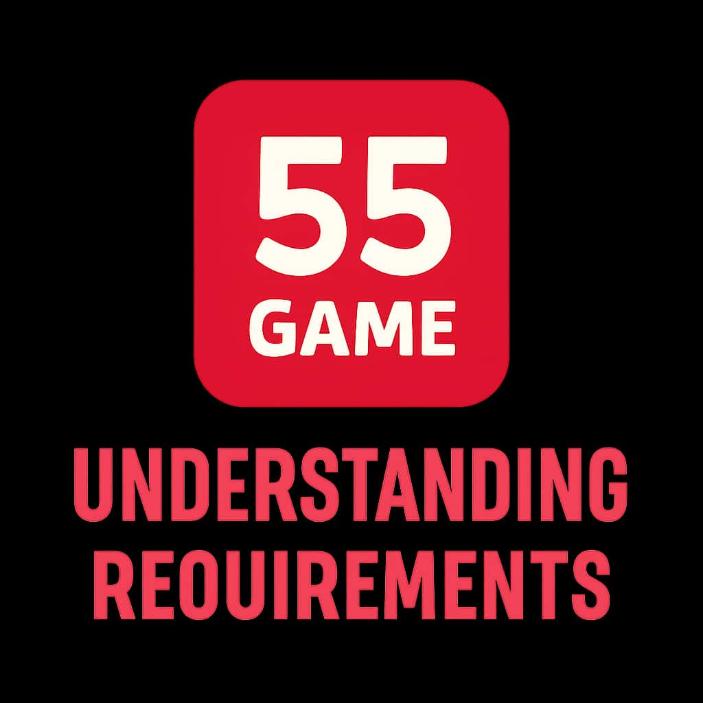 A badge representing the guide on 55 Game requirements.